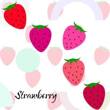 Yazı ile çilek İllüstrasyon, vektör 