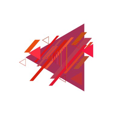 Beyaz arka plan üzerinde renkli üçgenler ile geometrik desen