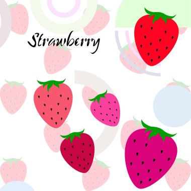 Yazı ile çilek İllüstrasyon, vektör 