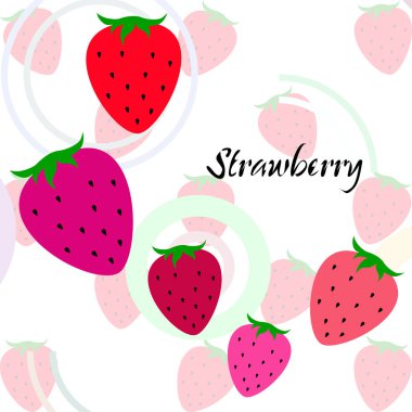 Yazı ile çilek İllüstrasyon, vektör 