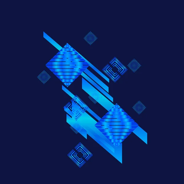 Abstract Patroon Met Blauwe Rhombuses Vector Illustratie — Stockvector