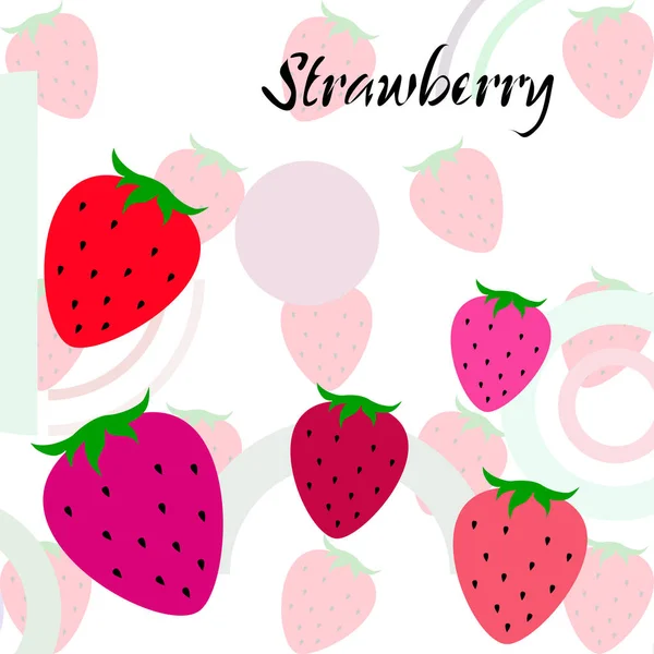 Yazı ile çilek İllüstrasyon, vektör 