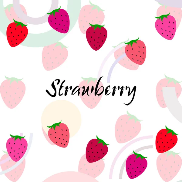 Ilustración Fresas Con Letras Vector — Vector de stock