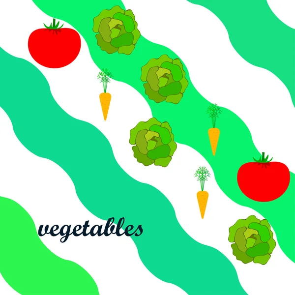 Ilustração Verduras Com Texto Vetor — Vetor de Stock