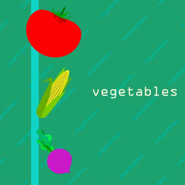 Illustration Simple Légumes Avec Lettrage Vecteur — Image vectorielle