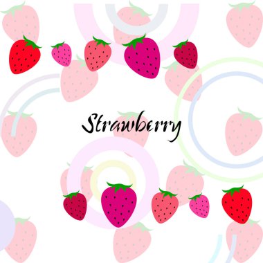 Yazı ile çilek İllüstrasyon, vektör 