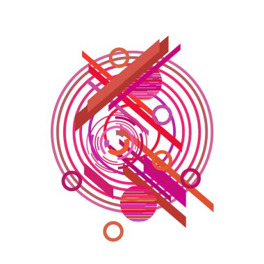 Beyaz arka planda parlak pembe renkte farklı daireler