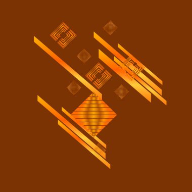 Kahverengi arka plan üzerinde soyut altın eşkenar dörtgen