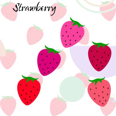 Yazı ile çilek İllüstrasyon, vektör 