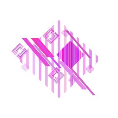 Pembe eşkenar dörtgenile soyut geometrik desen