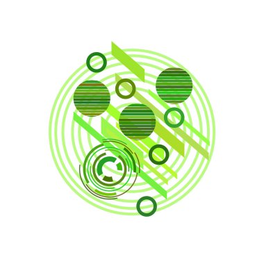 Beyaz arka plan üzerinde yeşil daireler ile soyut desen, vektör illüstrasyon