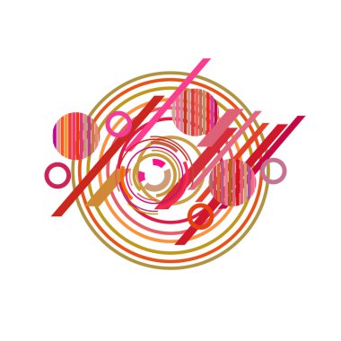 Beyaz arka plan üzerinde soyut kırmızı ve pembe daireler