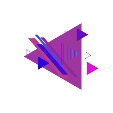 Leylak ve mavi üçgenler ile geometrik desen, vektör illüstrasyon