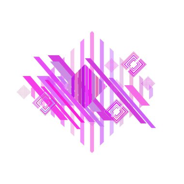 Pembe eşkenar dörtgenile soyut geometrik desen