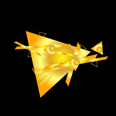 Altın üçgenler ile geometrik desen, vektör illüstrasyon