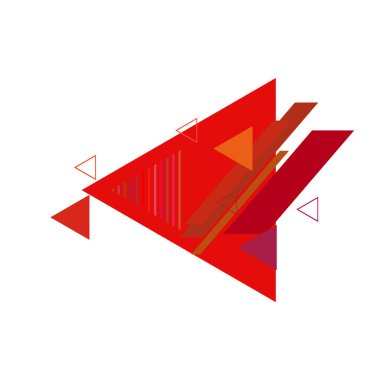 Beyaz arka plan üzerinde renkli üçgenler ile geometrik desen