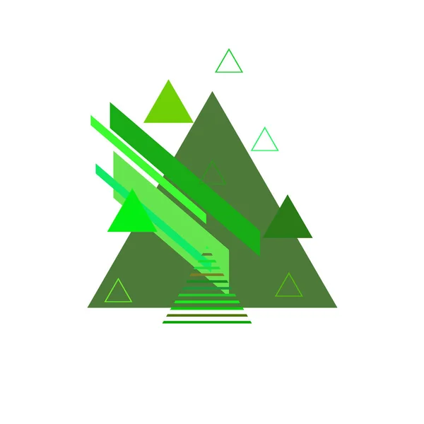 Patrón Abstracto Con Triángulos Verdes Sobre Fondo Blanco — Vector de stock