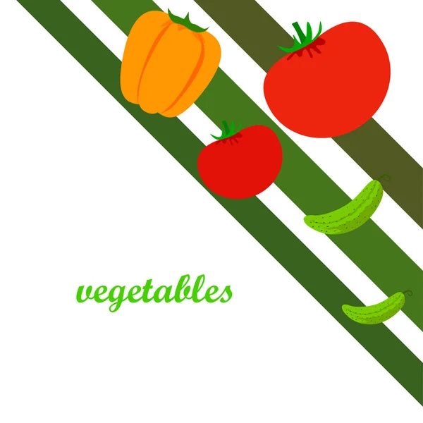 Illustration Simple Légumes Avec Lettrage — Image vectorielle