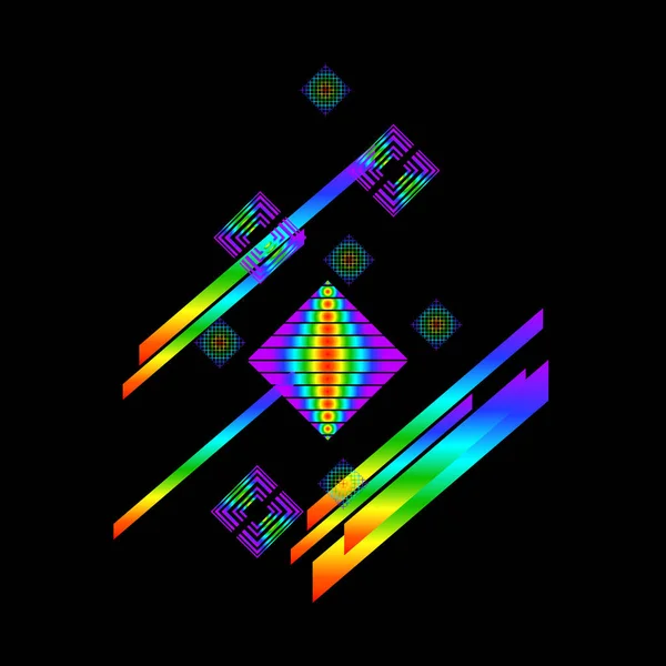 Padrão Geométrico Abstrato Sobre Fundo Preto —  Vetores de Stock