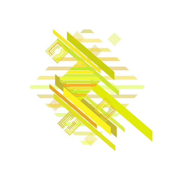 緑と黄色のロンバスを持つ幾何学的パターン ベクトルイラスト — ストックベクタ