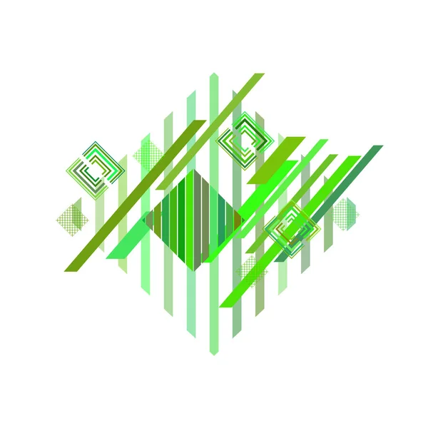 Abstract Patroon Met Groene Rhombuses Witte Achtergrond — Stockvector