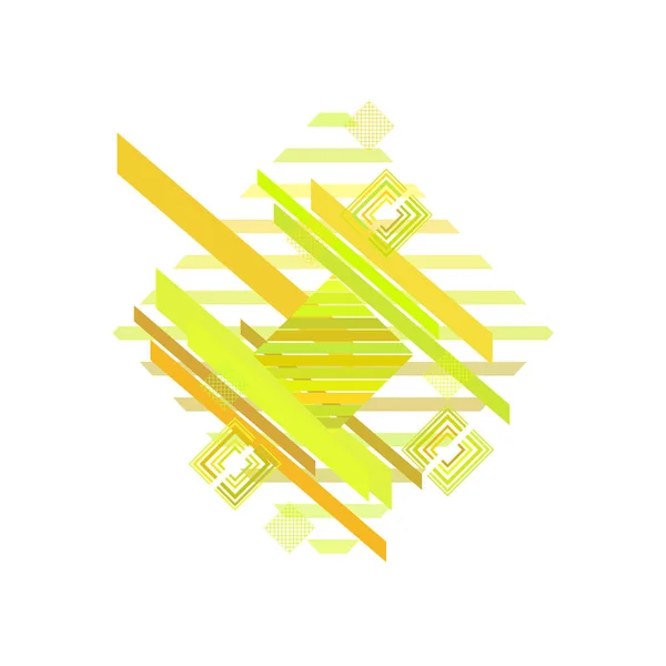 緑と黄色のロンバスを持つ幾何学的パターン ベクトルイラスト — ストックベクタ
