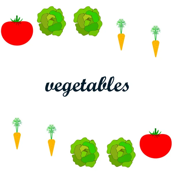 Απεικόνιση Λαχανικών Κείμενο Διάνυσμα — Διανυσματικό Αρχείο