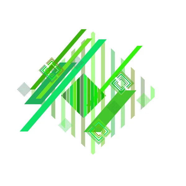 Abstract Patroon Met Groene Rhombuses Witte Achtergrond — Stockvector