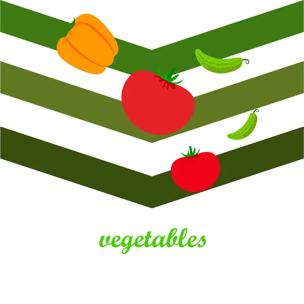 Ilustración Simple Verduras Con Letras — Vector de stock