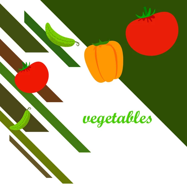 Einfache Abbildung Von Gemüse Mit Schriftzug — Stockvektor