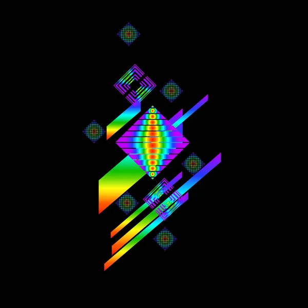 Abstrakcyjny Wzór Geometryczny Czarnym Tle — Wektor stockowy