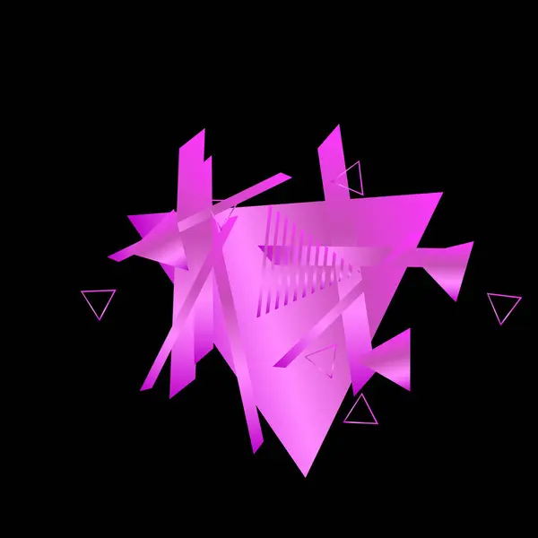 Modèle Géométrique Avec Des Triangles Roses Sur Fond Noir — Image vectorielle
