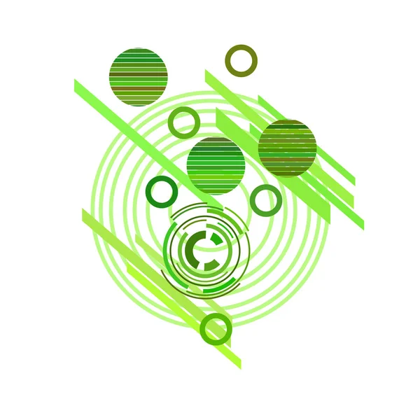 白色背景上带有绿色圆圈的抽象图案 矢量图 — 图库矢量图片