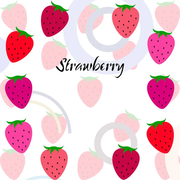 Ilustración Fresas Con Letras Vector — Vector de stock