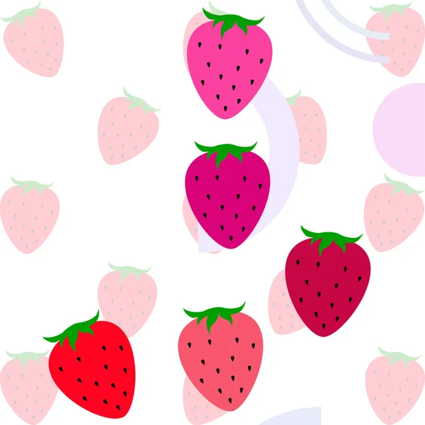 Ilustración Simple Fresas Colores Vector — Vector de stock