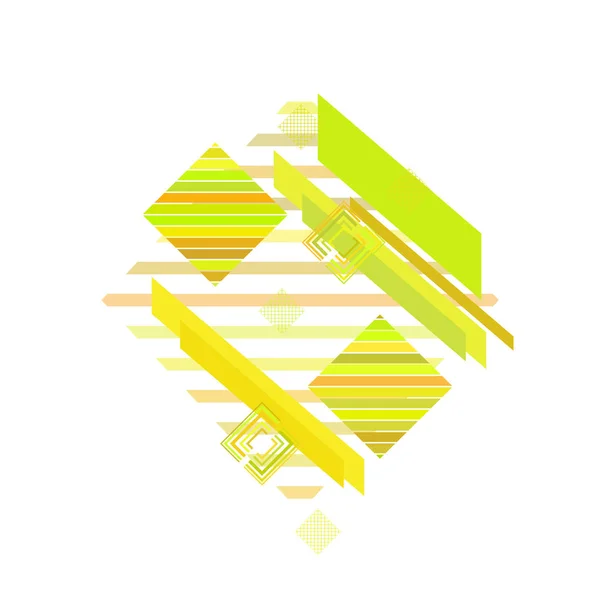 Geometrický Vzor Zelenými Žlutými Rhombusy Vektorovou Ilustrací — Stockový vektor