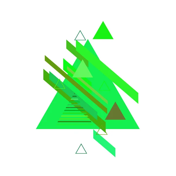 Abstraktes Muster Mit Grünen Dreiecken Auf Weißem Hintergrund — Stockvektor