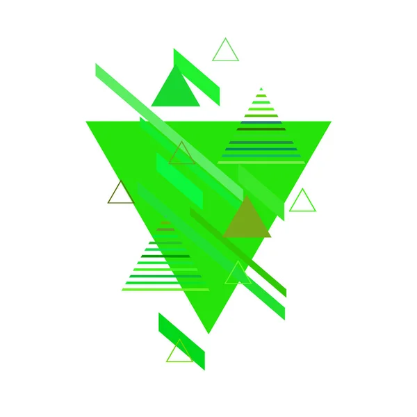 Abstraktes Muster Mit Grünen Dreiecken Auf Weißem Hintergrund — Stockvektor