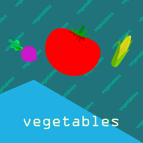 Egyszerű Illusztráció Zöldségek Betűkkel Vektor — Stock Vector