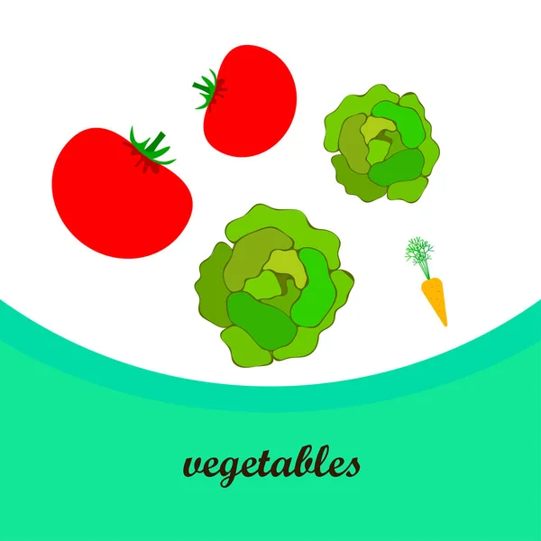 Illustration Simple Légumes Colorés Vecteur — Image vectorielle