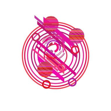 Beyaz arka plan üzerinde daireler ile soyut desen, vektör illüstrasyon