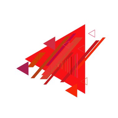 Beyaz arka plan üzerinde renkli üçgenler ile geometrik desen