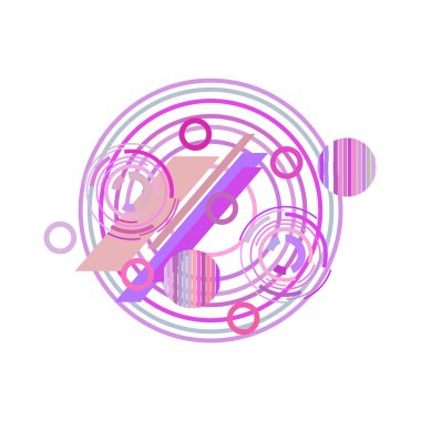 Beyaz arka planda pembe renkte farklı daireler