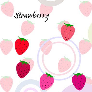 Yazı ile çilek İllüstrasyon, vektör 