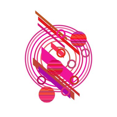 Beyaz arka plan üzerinde daireler ile soyut desen, vektör illüstrasyon