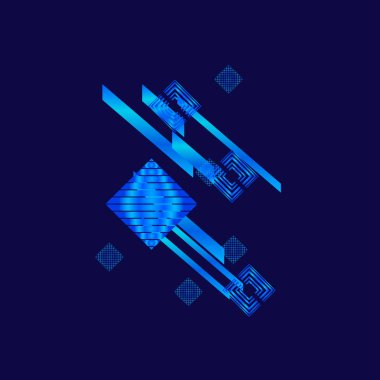 Mavi eşkenar dörtgenile soyut desen, vektör illüstrasyon