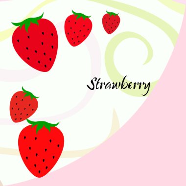 Yazı ile çilek İllüstrasyon, vektör 