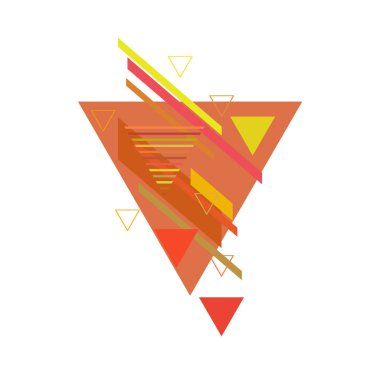 Beyaz arka plan üzerinde renkli üçgenler ile soyut desen