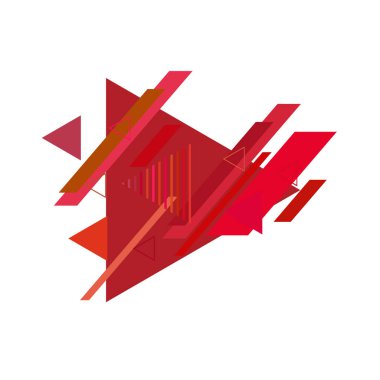 Beyaz arka plan üzerinde renkli üçgenler ile geometrik desen