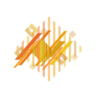 Turuncu eşkenar dörtgenile soyut geometrik desen